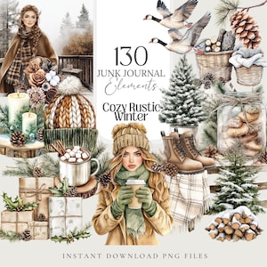 Rústico invierno PNG montaña navidad clip art acogedor efímera navideña bosque sublimación invierno pegatina acogedor navidad basura diario invierno álbum de recortes