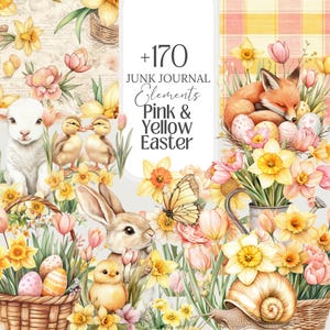 Vintage Ostern png Junk Journal Frühling Schreibwaren Shabbi chic Oster Clipart Ephemera Ostern Scrapbook Seiten Wand Kunst wählerisch Schnitt