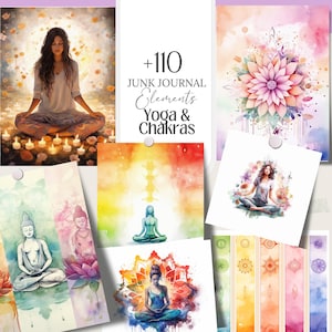 Yogachakra's Digital Junk Journal Planner, Grimoire Paper Stationary Set voor Book of Shadows, scrapbooking aanbod, kaarten, commercieel gebruik