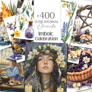 Celebrazione di Imbolc Wiccan Strega Pagano Fine dell'inverno Magia Stampabile PNG Ruota dell'anno Libro delle ombre Grimorio Pagine Clipart Ephemera