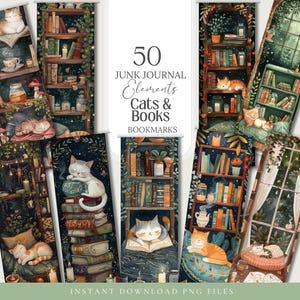 Bladwijzers katten en boekenliefhebbers planten natuurlijke hekserij gezellig schattig kat heks boekenwurm leeskunst leesgrage png-tags efemere boek hoekje clipart