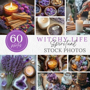 Witchy Life Stock Photo Spiritual images Spell Magic photography Incense small Crystal business Candle Witch content Tarot reader website
