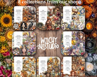 Wicca Celebrations Clipart Bundle | Witchy PNG Art, Wheel of the Year Graphics, Digital Grimoire, Clip Art Promo, 2700+ Images Discount Sale