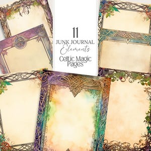 Celtic Magic png Digital Grimoire Pages for Book of shadows, witch scrapbook paper, witch junk journal, witchy planner