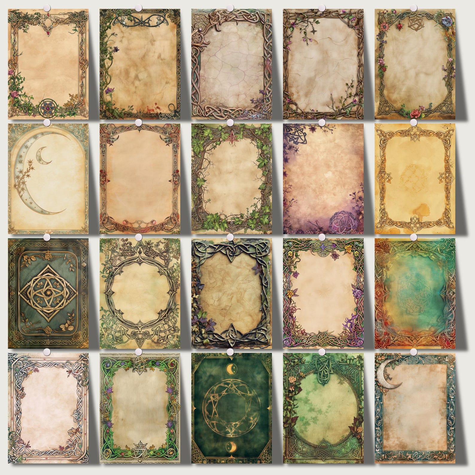 Celtic Magic Pages Png Digital Grimoire Covers for Book of Shadows ...