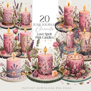 Hechizo mágico de amor png Vela Clipart Libro de las sombras de la bruja Vela de amor Grimorio Diario basura Pegatina de vela Corte quisquilloso pagano Wicca Efímera