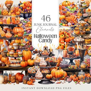 halloween candy spooky trick or treat png clipart Stickers digitals graphics, spooky season, stationary, junk journal, printables, ephemera