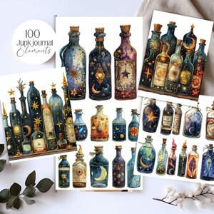 Moon celestial astrology clipart featuring vintage witchy designs. Includes 20 PNG images with transparent backgrounds, perfect for digital grimoires, junk journals, planners, and more. Commercial use allowed for crafting and creative projects