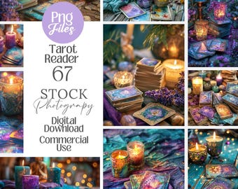 Paquete de imágenes de archivo de lectora de tarot, fotografía para uso comercial de pequeñas empresas, imágenes libres de regalías, contenido místico, sitio web de cursos