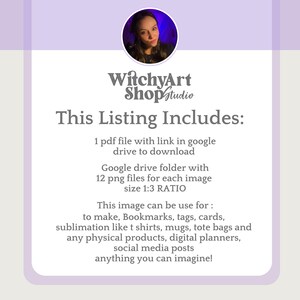 Cute Cats and Book Lovers Witchy Cozy Kitty Witch Bookworm Reading PNG images with a 1:3 ratio. Perfect for bookmarks, tags, labels, junk journals, scrapbooking, illustrations, clipart, sublimation, and stickers