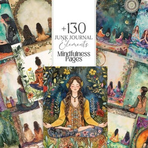 Mindfulness png dagboek pagina meditatie planner kunst spiritueel blanco pagina yoga papier geestelijke gezondheid zen stationair dankbaarheid plakboek mindful