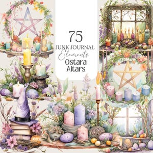 Ostara Altars PNG Clipart: Vårhäxa Planner Stickers (Kommersiellt bruk)