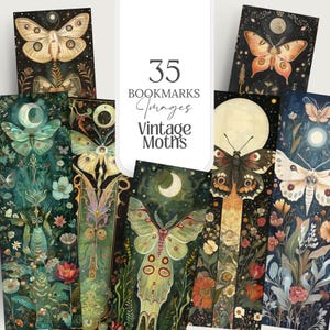 Marcador de página de traça vitoriana png Etiqueta botânica vintage Clipart de boticário de bruxa Livro de sombras Etiqueta Adesivo Efêmera Floral de ervas Sublimação