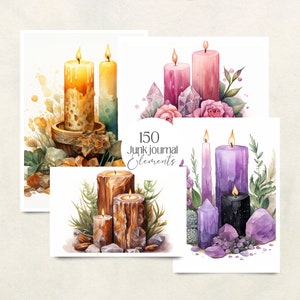 Candle Magic Witch Clipart Witchy Planner Stickers Wallpaper for Digital Grimoire Stickers for Book of Shadows, Witch Junk Journal Kit