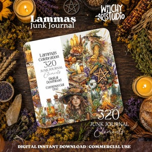 Lughnasadh Lammas Strega per Grimorio Digitale Libro delle Ombre Junk Journal Kit Agenda Stregonesca Wicca Stampabile Cancelleria Ephemera