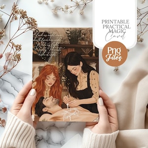 Tarjeta con cita de Magia Práctica (PNG) / Descarga digital de las Hermanas Brujas Owens para grimorios, álbumes de recortes, arte mural, diarios, sublimación y manualidades