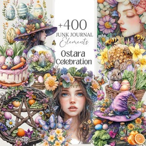 Ostara png Witchy Celebration clip art Witch Grimoire Spring planner Wheel of the Year Book of Shadows Pagan sublimation Wiccan Ephemera