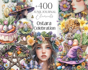 Ostara png Witchy Celebration clip art Witch Grimoire Spring planner Wheel of the Year Book of Shadows Pagan sublimation Wiccan Ephemera