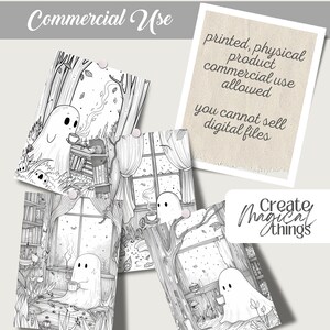 Cute Ghost 3 halloween spooky Coloring Pages book kawaii, anime, scary, teen party, kids activities, magic grayscale, witch, stress relief