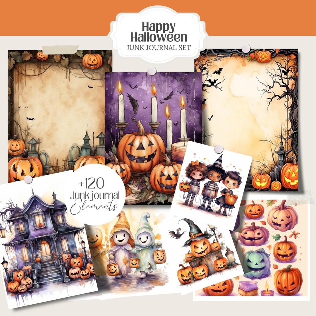 Halloween Party Digital Grimoire Samhain Witchy Wallpaper Planner Paper ...