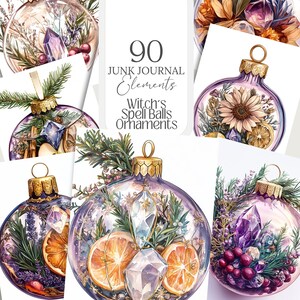 Witchy Spell Ball Ornament Potion Bottles Wiccan Pagan PNG images,  Ideal for clipart, stickers, scrapbooking, fussy cuts, illustrations, junk journals, planners, designs, grimoire, Book of Shadows