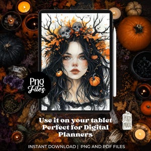 Samhain witch junk journal Witchy grimoire Wicca Clip art png pagan Ephemera ruota dell'anno Halloween art Pagine spiritual Scrapbook paper immagine 8