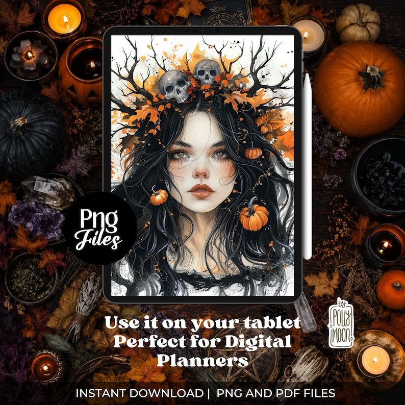 Samhain witch junk journal Witchy grimoire Wicca Clip art png pagan Ephemera ruota dell'anno Halloween art Pagine spiritual Scrapbook paper immagine 8