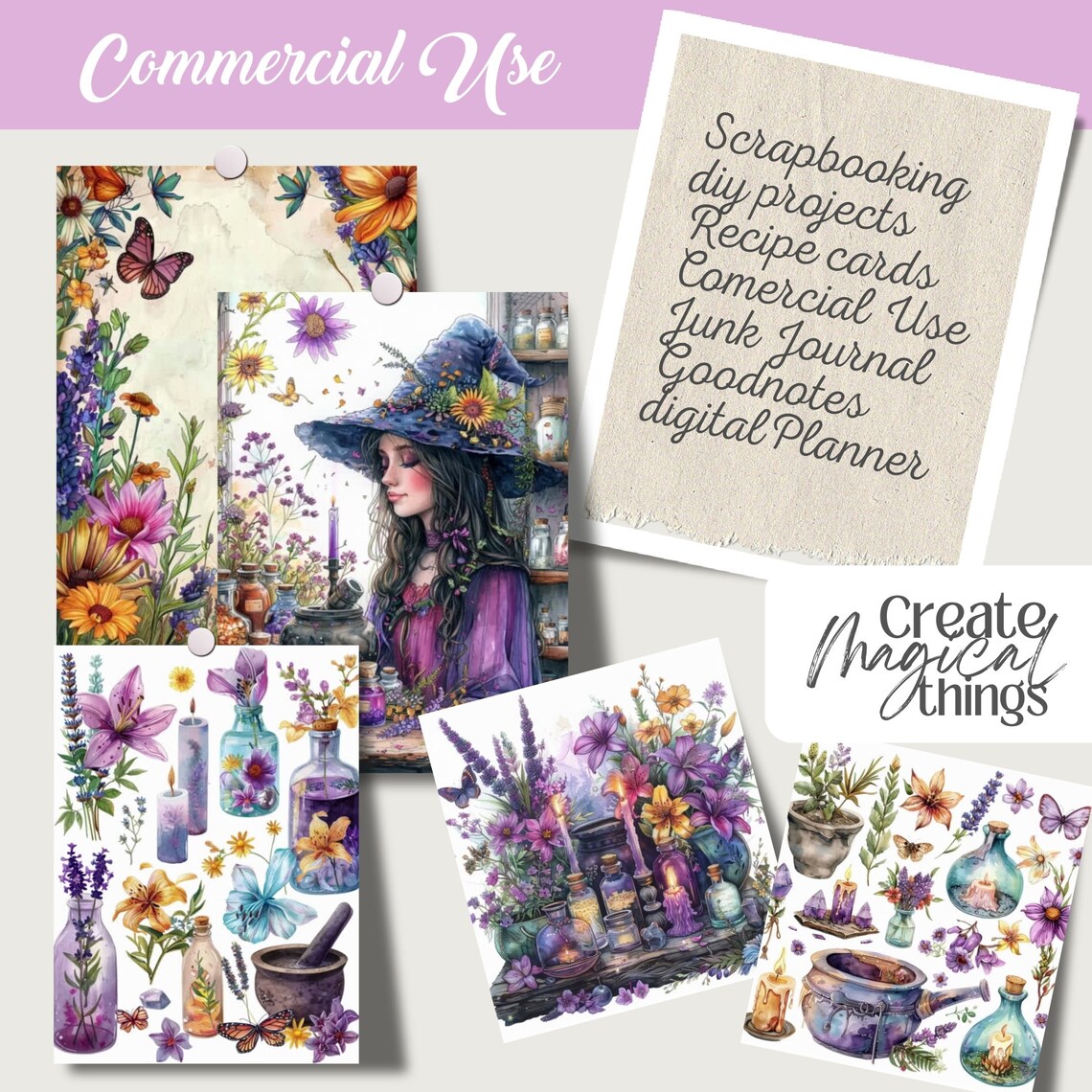 Spring Witch Png Witchy Junk Journal Digital Grimoire Spring Book of ...