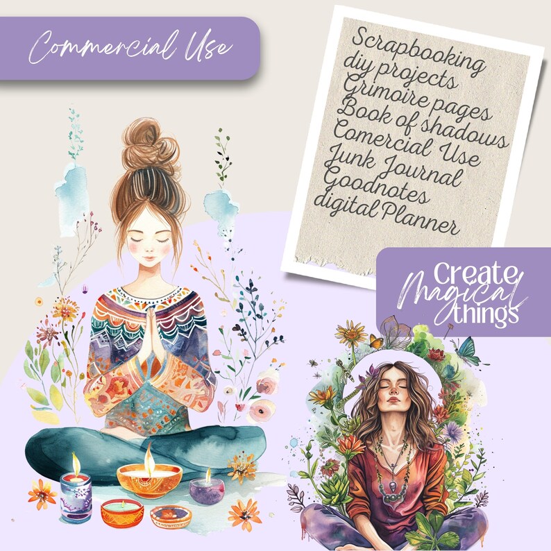 Meditation Mindfulness Png , Junk Journal Set Digital Paper, Planner