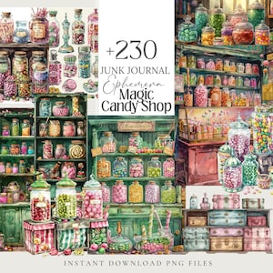 Magic School png Wizards Ephemera Candy Shop Clipart witchy Stickers Scrapbook magique sorcière journal indésirable bonbon planificateur sorciers Sublimation