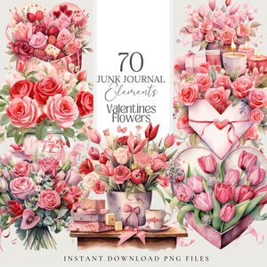 Dia dos namorados flor Clipart png Clip art amor Junk Journal amor floral Adesivo amor cartão flor sublimação namorados exigente flor de corte