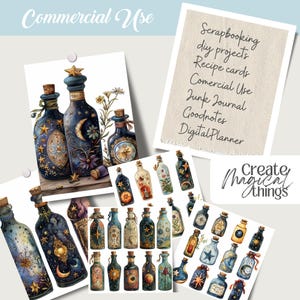 Moon celestial astrology clipart featuring vintage witchy designs. Includes 20 PNG images with transparent backgrounds, perfect for digital grimoires, junk journals, planners, and more. Commercial use allowed for crafting and creative projects