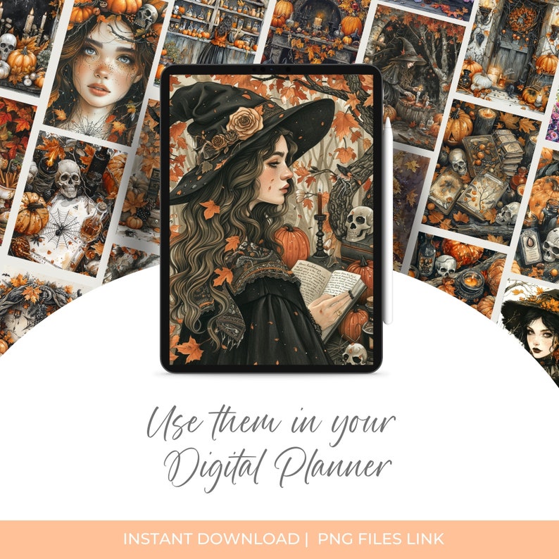 Samhain Witchy Wicca Clipart Ephemera Bundle Printable Halloween 400 ...