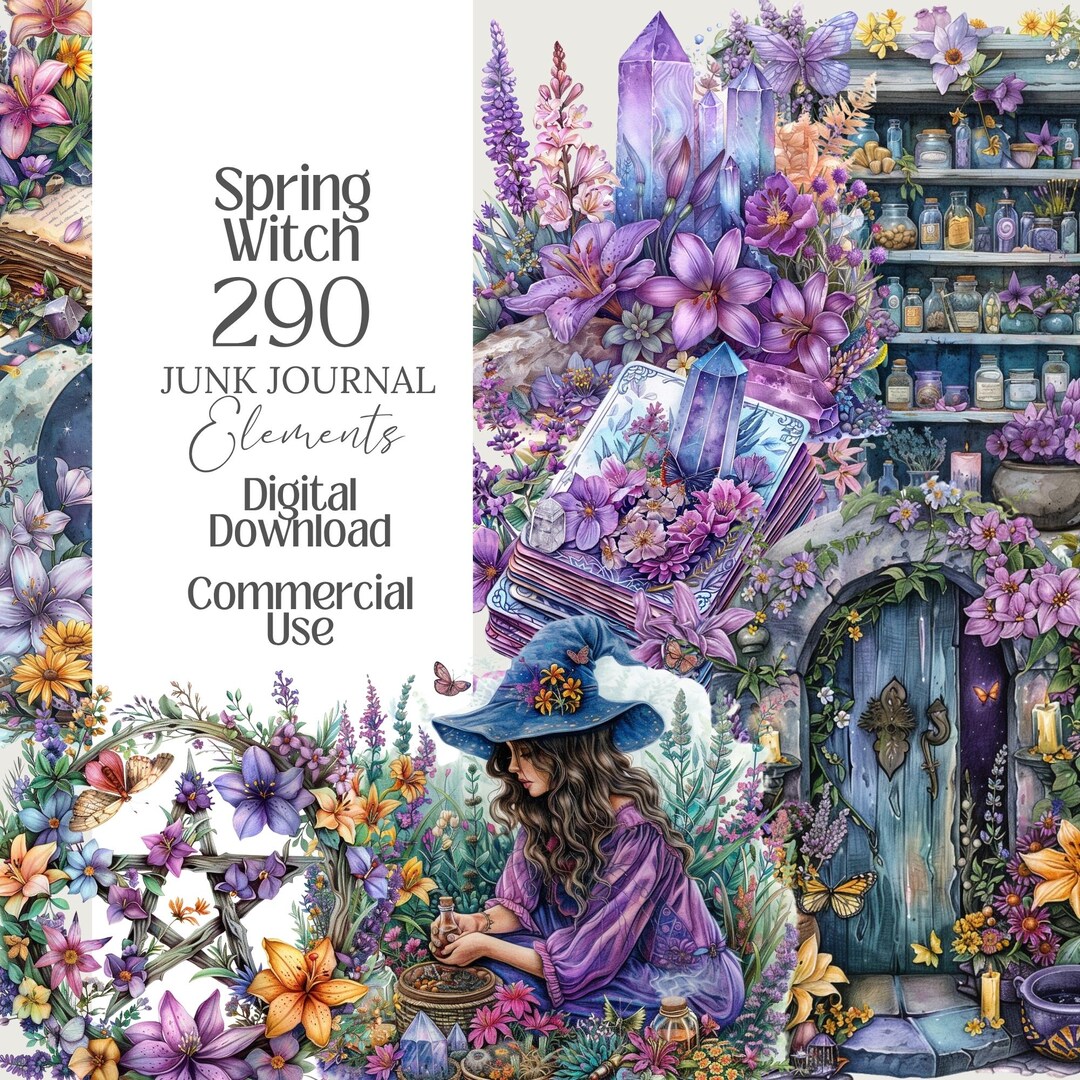 Spring Witch Png Witchy Junk Journal Digital Grimoire Spring Book of ...