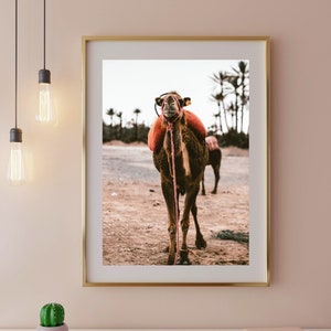 Camel Moroccan Boho Marrakesh Palm Grove Wall Art - Digital Photo Print Only - Printable Photography, Home Decor - Instant Download