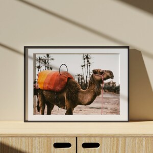Kamel marokkanischen, Boho Marrakesch, Palmenhain, Wandkunst, digitaler Fotodruck, druckbare Fotografie, Dekoration, sofortdownload