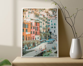 Druk Cinque Terre, wioska Riomaggiore, Włochy Fotografia (pobieranie cyfrowe)