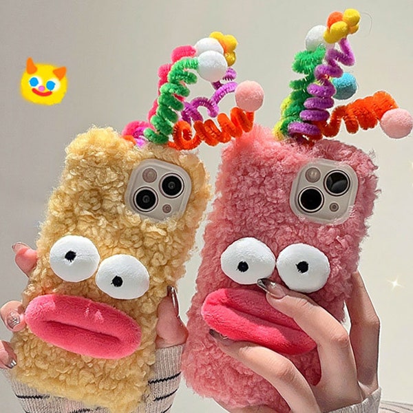 Hässliche Emoji Plüsch Weenie Mund Handytasche für iPhone Fall,iPhone 12,13,14 15 Fall,iPhone 12 pro max,iPhone 14+, einzigartige Geschenke