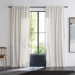 Linen Curtains for living room bedroom, Wide Linen Custom Size Drapery panels, Grommet, Rod pocket, Back Tab Hanging Options