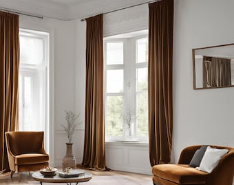 100% Blackout Velvet Curtain Panels for Bedroom, living room, for Nursery, Custom Size Velvet Room Darkening Drapes