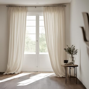 Extra Wide Custom Size Faux Linen Curtain Panels for Living room, Bedroom 28 Colors, Grommet, Rod pocket, Hook/Ring, Track Options, Drapery