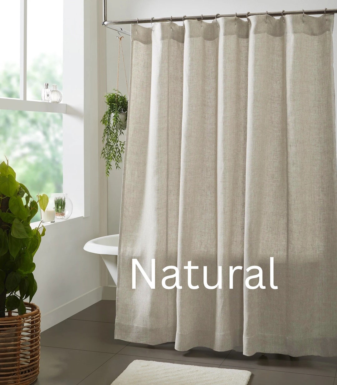 Ivory Linen Shower Curtain