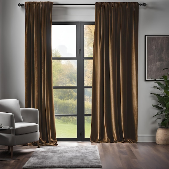 100% Blackout Velvet Thick Curtain Panels for living room, Bedroom, Custom Size Curtains for,  Curtains for Ceiling Track, Sliding Door
