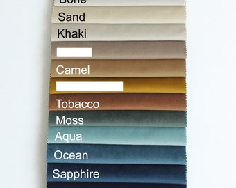 Velvet Upholstery Fabric by meter (yards ). 140 cm width ( 55&quot; ). Fabric for Curtains, Pillow, Furniture, Chairs, Sofa. 37 Colors
