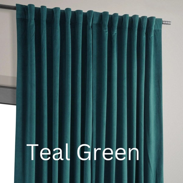 Blackout Velvet Curtain Panels for Bedroom, living room, 16 Colors, Grommet, Rod pocket, Hook/Ring, Track Options , Custom Size Drapery