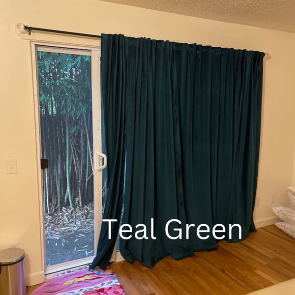 Blackout Double Sided Velvet Curtain Panels for Living Room, bedroom, Room divider thick curtains for media, theater, dressing room.