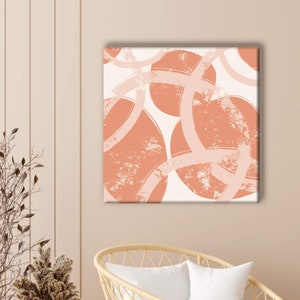 abstract art CANVAS PRINT beige orange pastel, art print, wall art modern, home decoration, picture living room home office colorful artwork