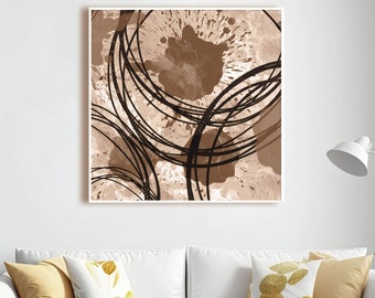 abstract art, POSTER, brown beige cream, graphic, art print, wall art, modern, home decoration, picture home office, artwork, colorful art