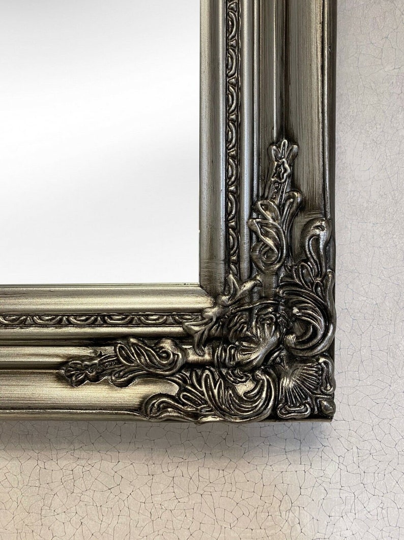 Antique Silver Wall Mirror With Hardwood Frame 73cm X 63cm Etsy UK