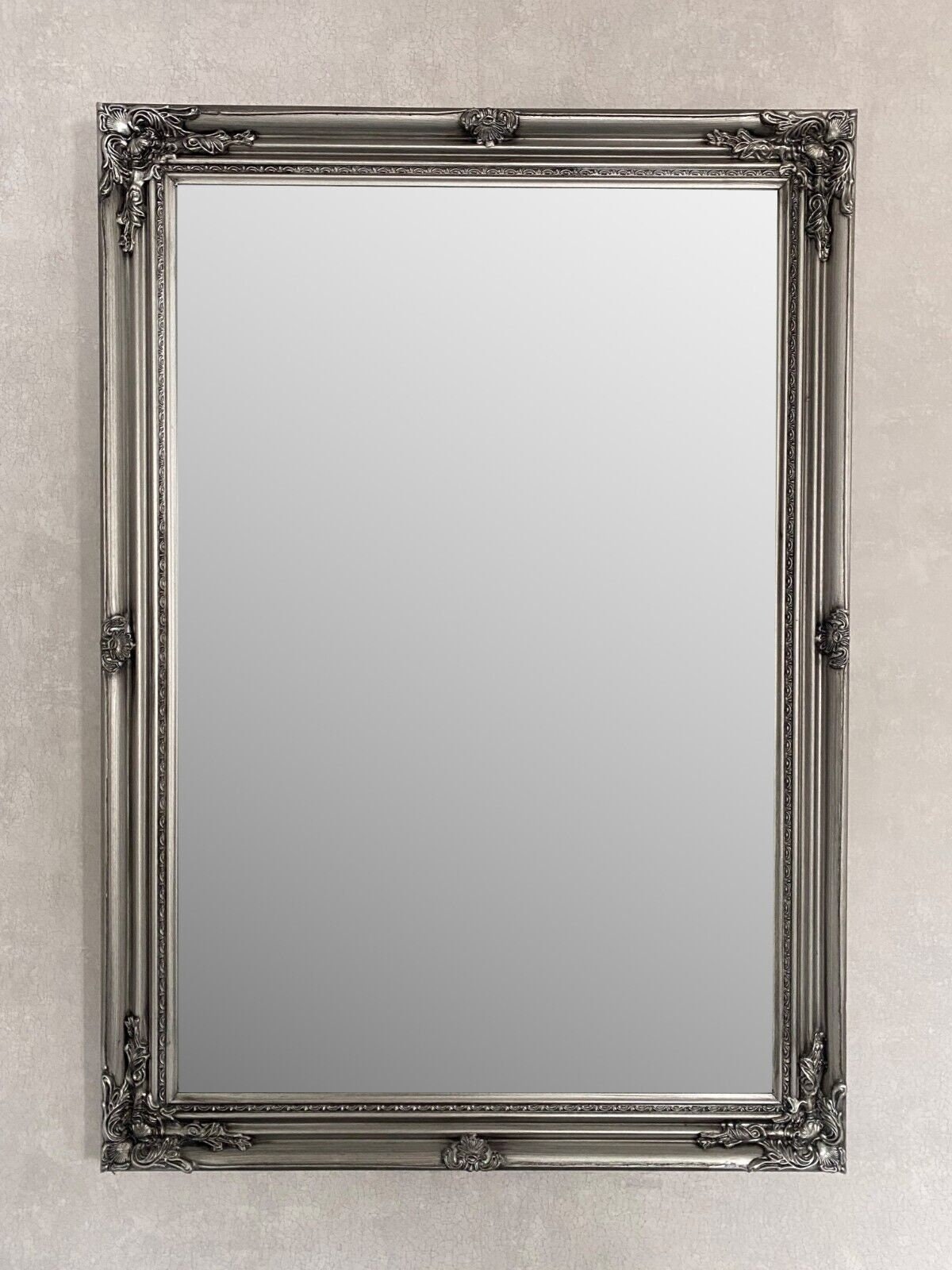 Antique Silver Wall Mirror With Hardwood Frame 106cm X 75cm - Etsy UK
